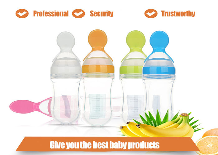 China Fashion Silicone Gift  , Creative Spoon feeding baby cereal bottle on sale