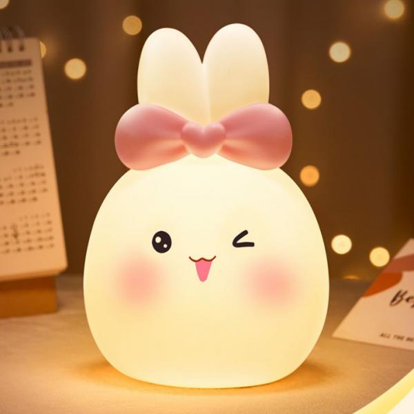 Cheap Pat Star Projection Lamp Sugar Milk Rabbit Silicone Night Light Birthday Gift for sale