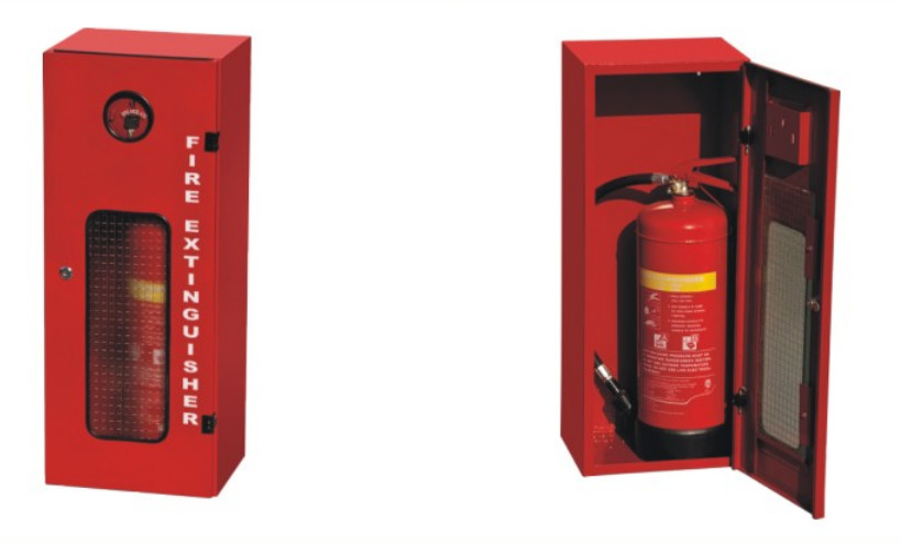 China OEM Stainless Steel Fire Extinguisher Cabinet 4kg 6kg With Transparent Window on sale