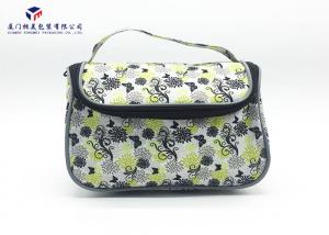 Best Toiletries Product Fabric Makeup Bag Black With Oxford Cloth Lining Materials wholesale