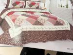 Imitated Patchwork Home Bed Quilts Brown Color Widely In Home Bedding