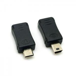 China Mini USB Male to Micro USB 5pin Female & Mini USB Female to Micro USB Male Extension Adapter Black on sale