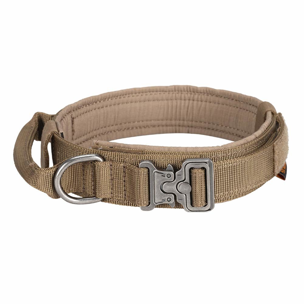 Cheap Tactical Adjustable Nylon Dog Collar K9 Heavy Duty Metal Buckle With Handle for sale