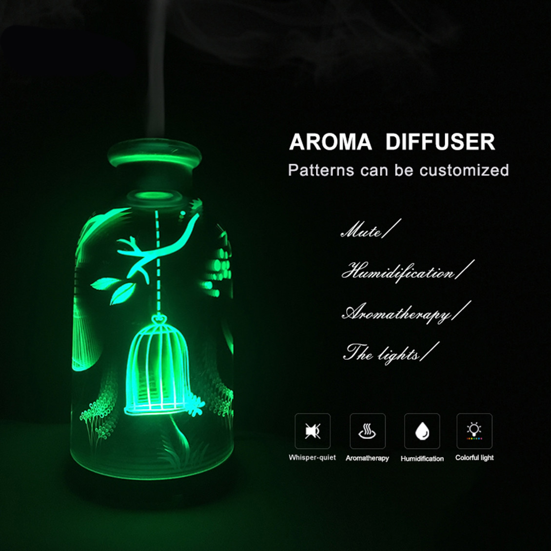 Best Ultrasonic aroma diffuser, mini and cute, with 120ml tank essential oil aromatherapy wholesale