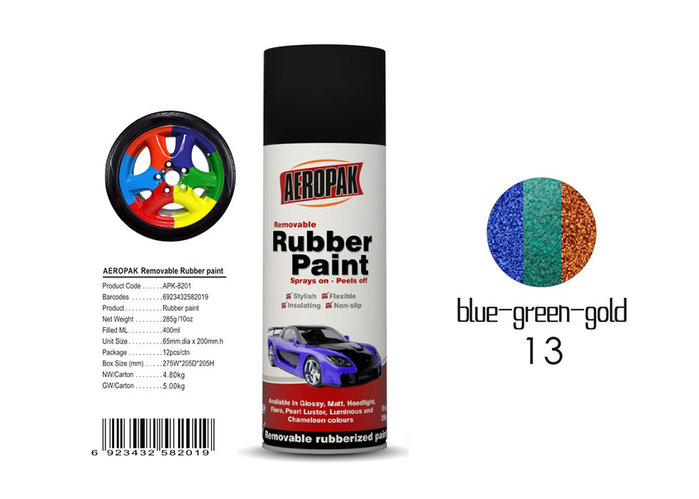 China Insulate Rubber Coat Spray Paint Chameleon Blue - Green - Gold Color For Car Body on sale