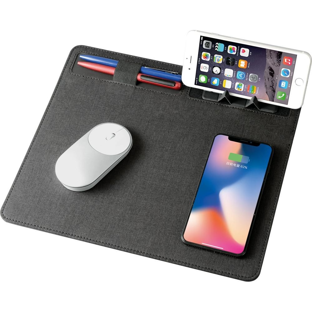 Cheap PU Leather Wireless Charger Corporate Gift Mouse Pads Stain Resistant Ultraportable for sale