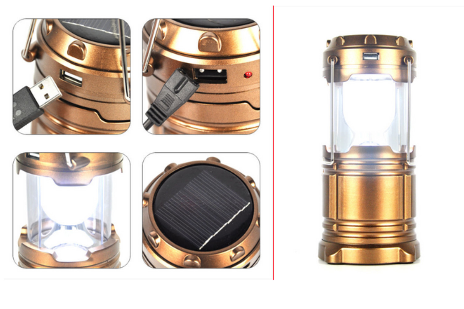 China Solar Panel rechargeable led camping lantern Portable Light Camping ABS Shell on sale