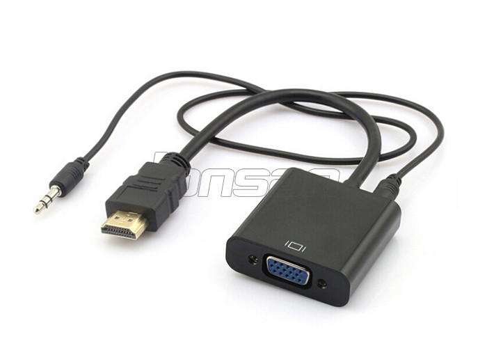 China Length Customized Special Cables Bare Copper 1080P HDMI To VGA Converter Cable With Audio on sale