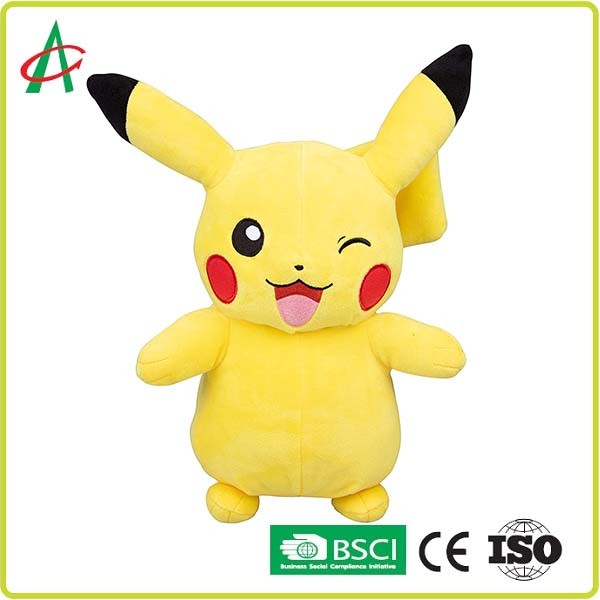 Best 12" Pikachu Stuffed Animal Embroidery with handcraft wholesale