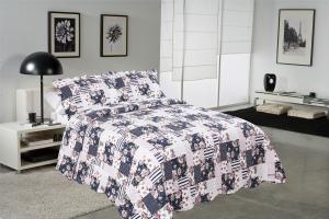 Best Blue Square Printed Quilt Set Machine Washing In Cold Water Separately For Family wholesale