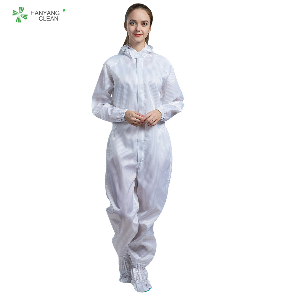 Best ESD Sterilized Reusable Anti Static Coverall With Hood And Shoes Coverall For Class 100 Cleanroom wholesale