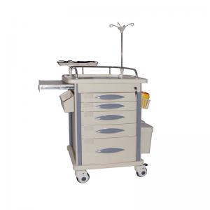 China Wood Steel Modern Medical Emergency Trolley Equipment Cart on sale