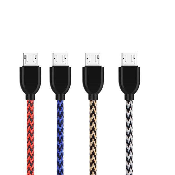 Cheap 1.5M 2M Braided USB To Micro Charging Cable 12V 24V Double Color for sale