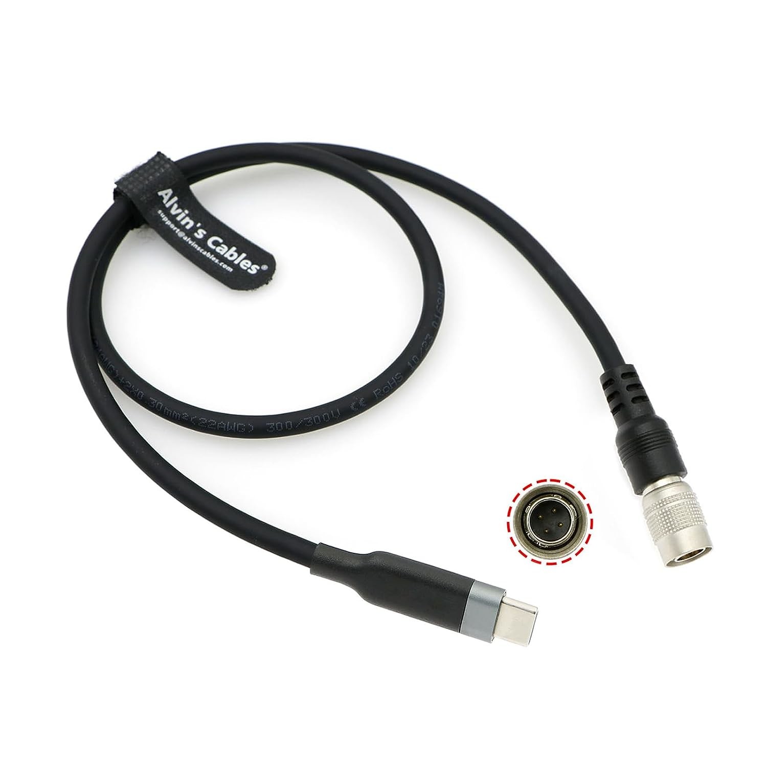 China PD USB C Type-C To Hirose 4 Pin Male Power Cable For Zoom F4 F8 F8N Audio Recorder /Sound Devices 688 644 633 60CM on sale