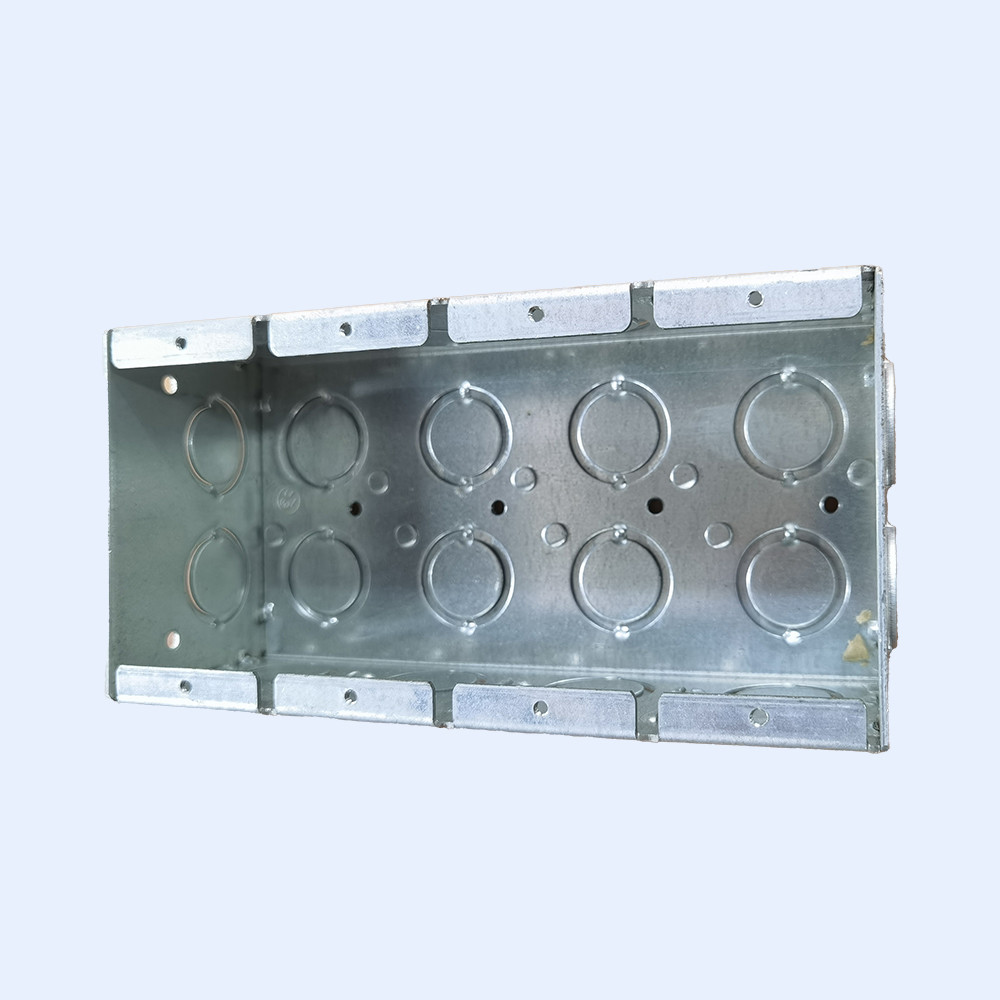 Best 4 Gang Masonry Box & Cover 1.60MM Steel Zinc Plated Thickness Universal Knockouts 1/2" and 3/4" wholesale