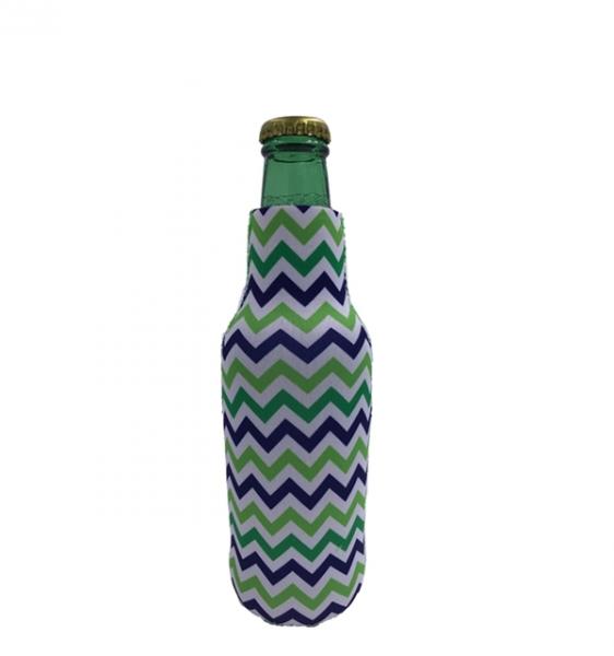 Sublimation Printing Neoprene Single Beer Bottle Cooler with zipper for Promotion Gift size is 19cm*6.3cm, SBR material.
