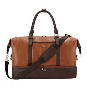 China PU Leather Weekender Bag , Travel Duffel Bags With Shoe And Laptop Compartment on sale