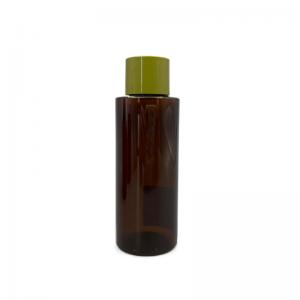 China 100ml Amber PET Bottle PCR Cosmetic Packaging UV Proof With White Gasket on sale