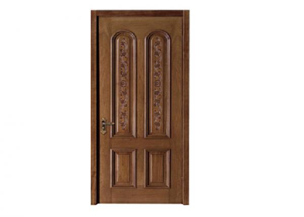 Cheap Stopper Closer Interior Wood Doors , Wenge Veneer Solid Oak Internal Doors for sale