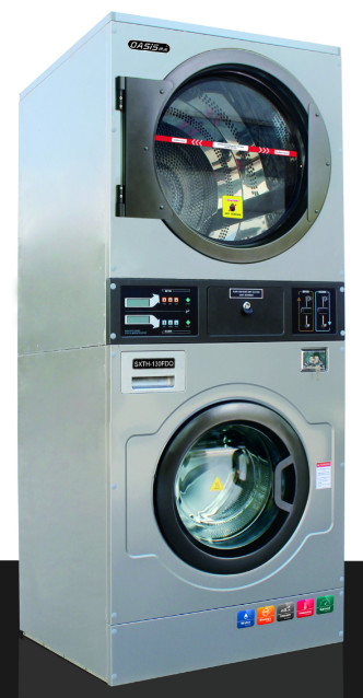 China OASIS 13KGS Chinese Best Quality Soft Mount Vended/Self Service/Coin operated Stack Washer Dryer/Combo washer dryer on sale