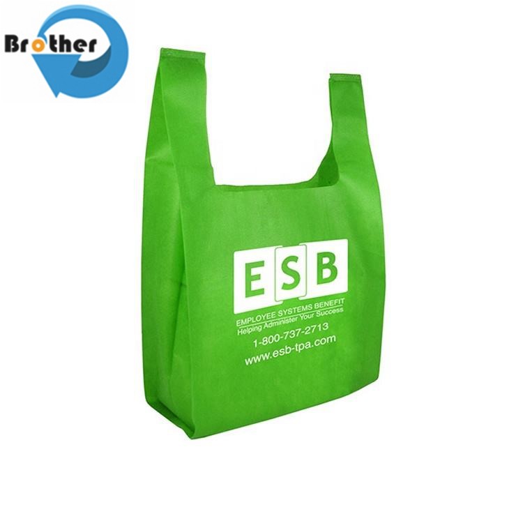 Multicolor Customized D W U Cut Foldable Reusable Non Woven T-Shirt Bag for Shopping Packing