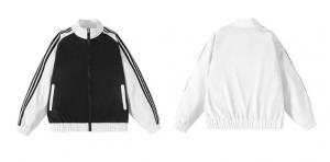 China Fall jacket baseball uniform top tooling custom printed word three bars large size casual loose trench coat on sale