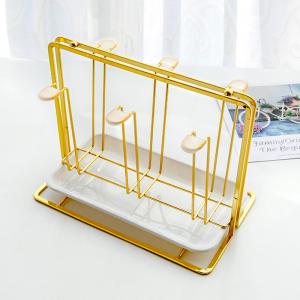 China Golden SS W140mm Cup Hanging Stand , 6KG Loading Kitchen Wine Glass Rack on sale