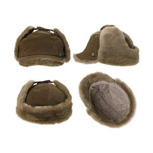Best 58cm Fur Lined Aviator Cap Male Female Trapper Bomber Snow Hat With Ear Flaps Outdoor Ski Ushanka wholesale