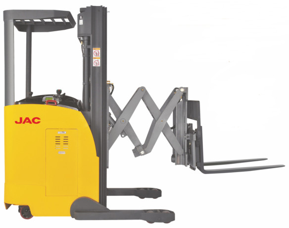 Cheap Electric Seated Reach Truck Forklift 1.5 Ton Load Capacity With Double Scissor for sale