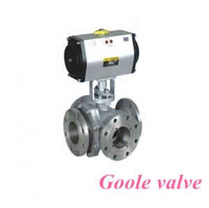 China Pneumatic four way ball valve on sale