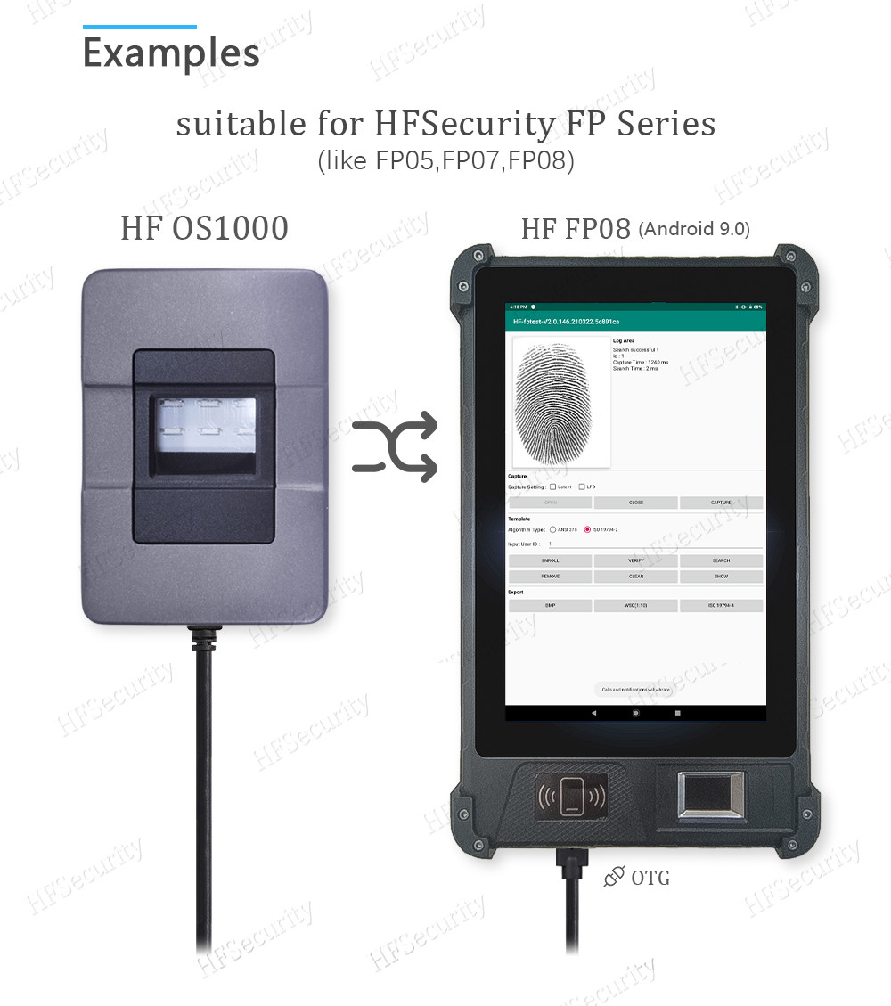 Best HFSecurity FAP20 OS1000 Waterproof Optical USB Fingerprint Scanner Easy Integration With New Or Existing Applications wholesale