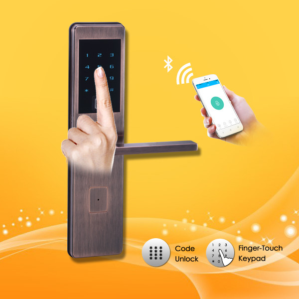 China Smart Home Bluetooth Security Door Lock , Fingerprint Scanner Door Entry System on sale