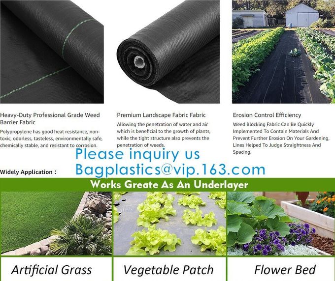 Customized Grade Gardening Fabric Rolls, Weed Control, Eco-Friendly, Flower Bed, Mulch, Pavers, Edging, Garden Stakes 24