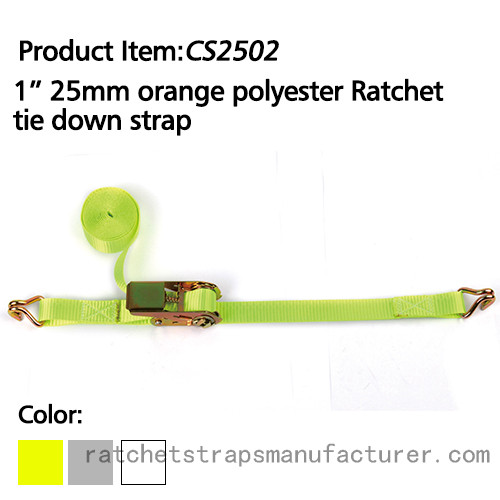 China CS2502 1 25mm Orange Ratchet straps for cargo control on sale