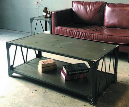 China Rustic Vintage Table Industrial Metal Iron Coffee Table End Table For Living Room on sale