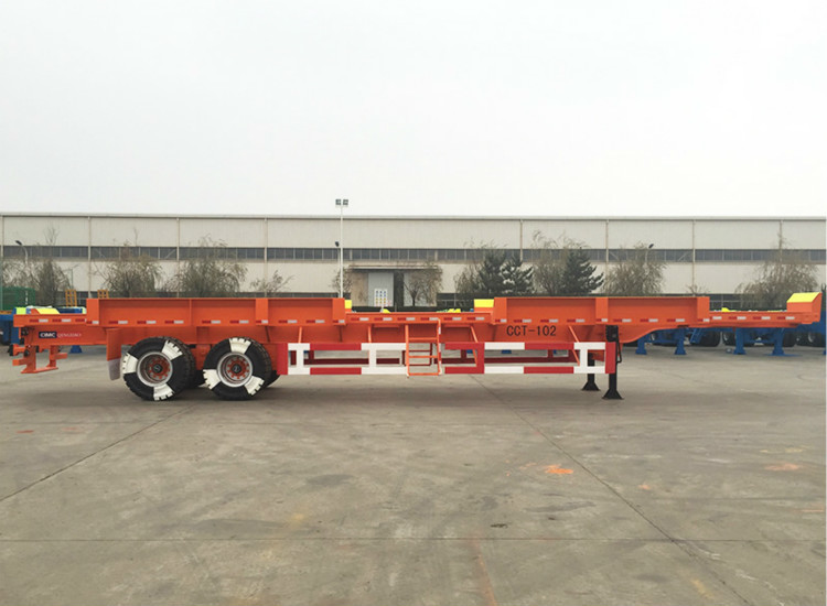 Best CIMC Truck Dual Axle Flatbed Trailer ABS System Axle For Port Yard wholesale