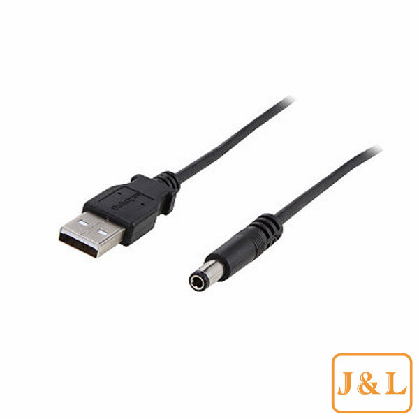 (1m) USB to Type N Barrel 5V DC Power Cable - USB A to 5.5mm DC