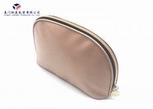 Best Semicircular Shape Leather Cosmetic Bag Black Oxford Cloth Lining Materials wholesale
