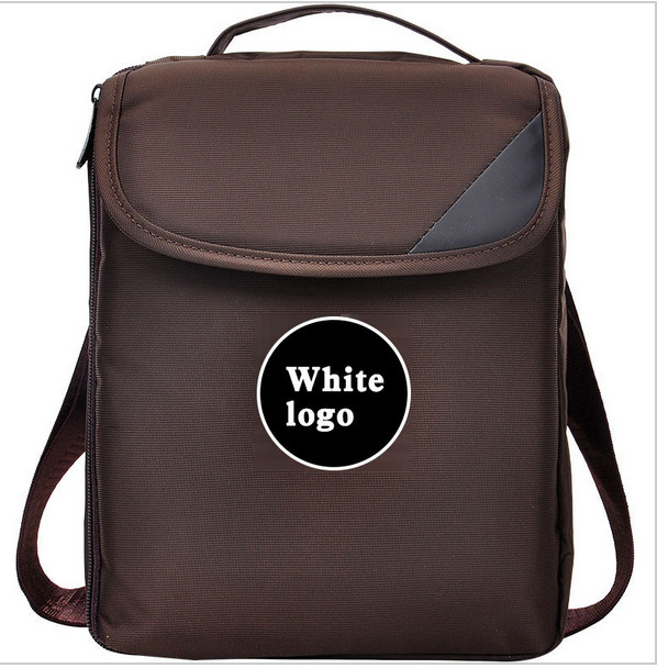 China 12 Inch Vertical Backpack Laptop Bag Brown Custom Logo Double Shoulder Strips on sale