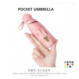 Promotional Mini 5 Fold Auto Open Umbrella Capsule Case Super Small Windproof Umbrella
