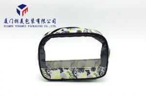 Best Super Clear Window Canvas Makeup Bag , Fabric Cosmetic Bags With Round Corners wholesale