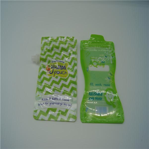 5oz Reusable Baby Food Plastic Pouches Packaging FDA Approved