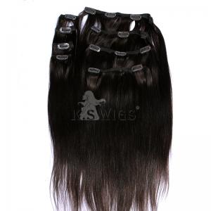 China 8 Piece Clip-on Hair ,100% Brazilian Hair Clip on Hair Extensions on sale