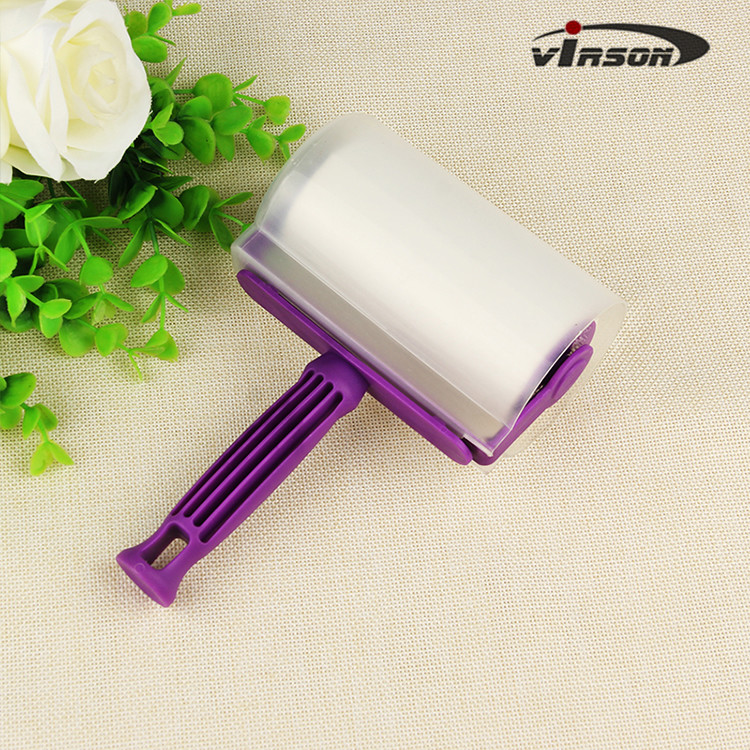 China Sticky Vertical Purple Washable Disposable Plastic Lint Roller on sale