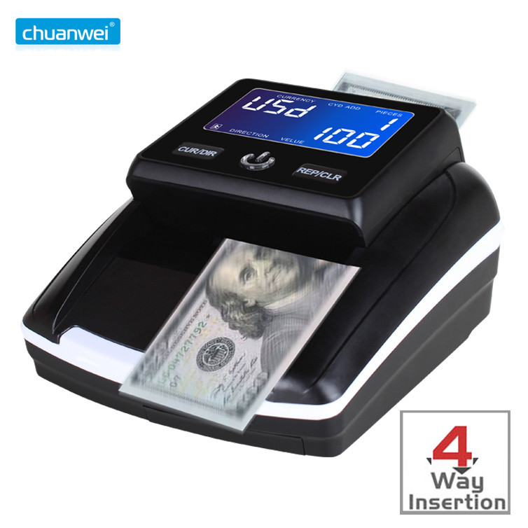 China UV Light Counterfeit Money Detector USD Fake Currency Checking Machine Banknote VND on sale