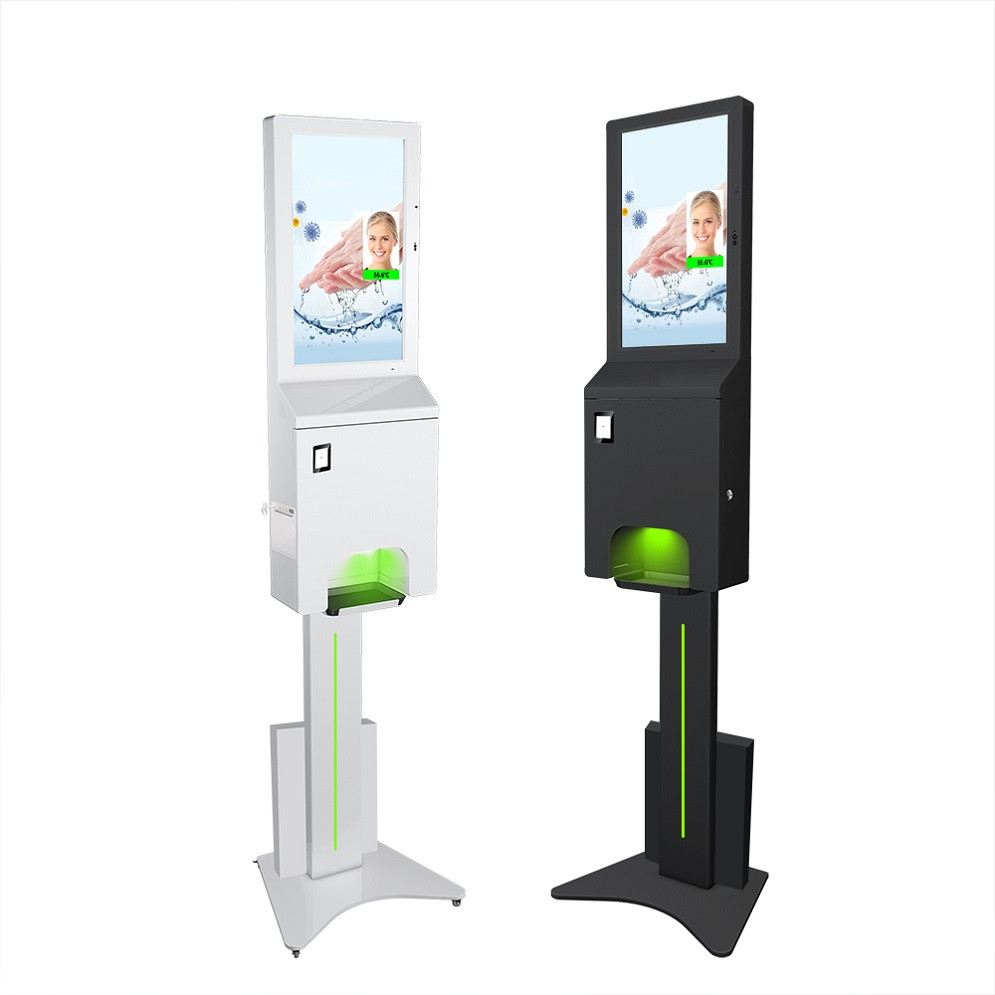 Best Battery Operated 21.5 Inch Hand Sanitizer Kiosk With Thermal Printer wholesale
