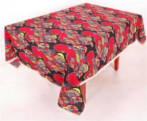Best Hemmed Edges Custom Printed Table Covers , 0.1 - 0.3mm Thickness Decorative Table Cloths wholesale