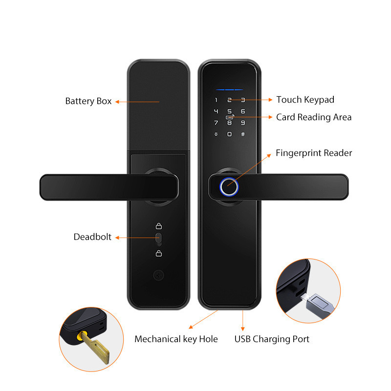 China Tuya Wifi Fingerprint Smart Door Lock Waterproof App Remote Control Lock on sale