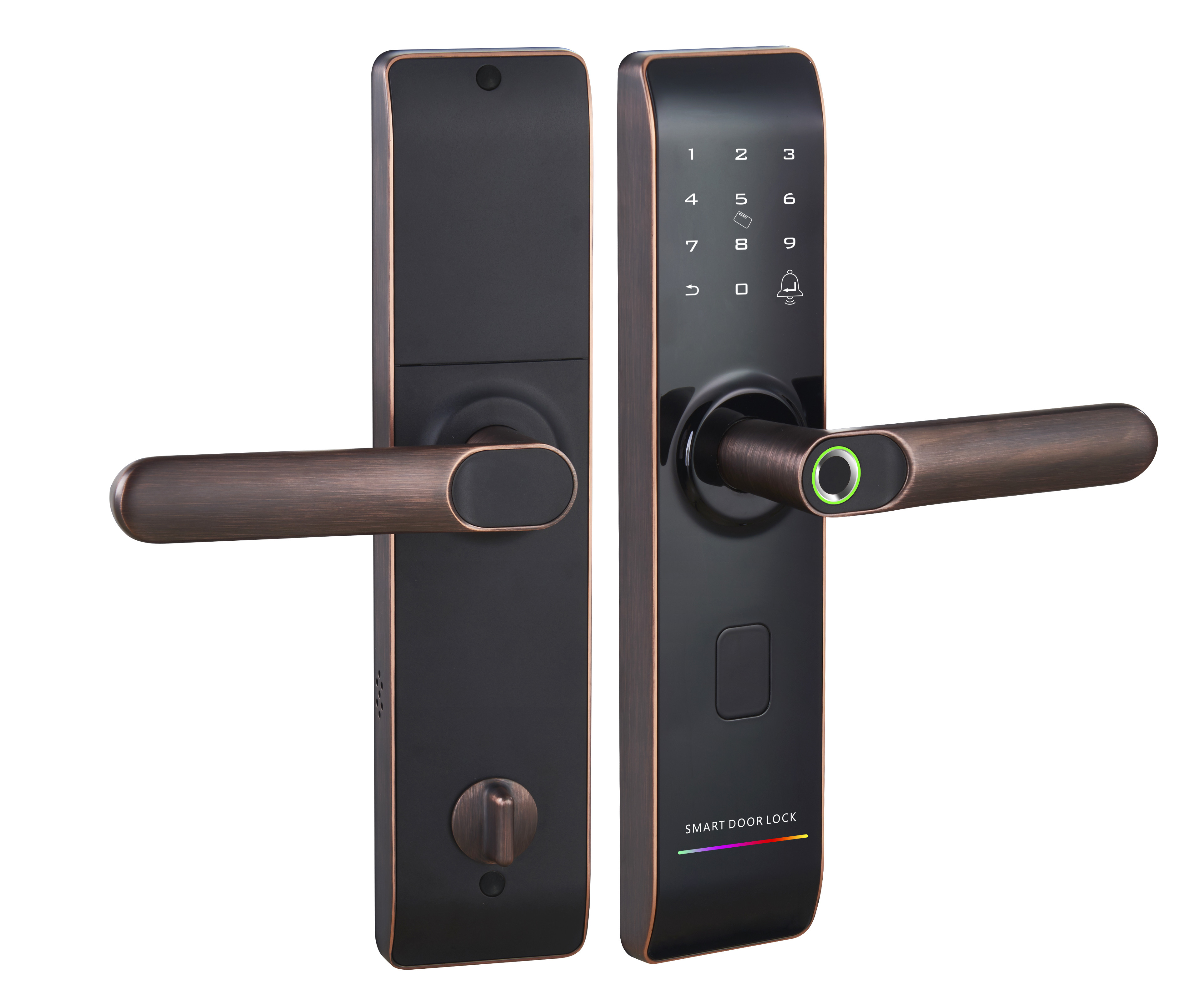 China Wi-Fi Fingerprint Smart Lock with Reversible Handle Keyless Entry digital Lock IC Card Anti-peep Code Handle Door Lock on sale