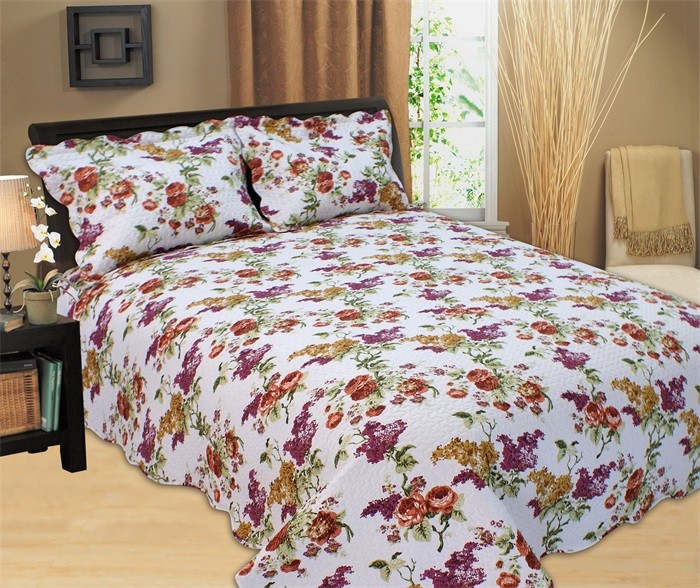 Best Durable Country Style Printed Quilt Set Hand Wash Natural Cotton Fabrics wholesale